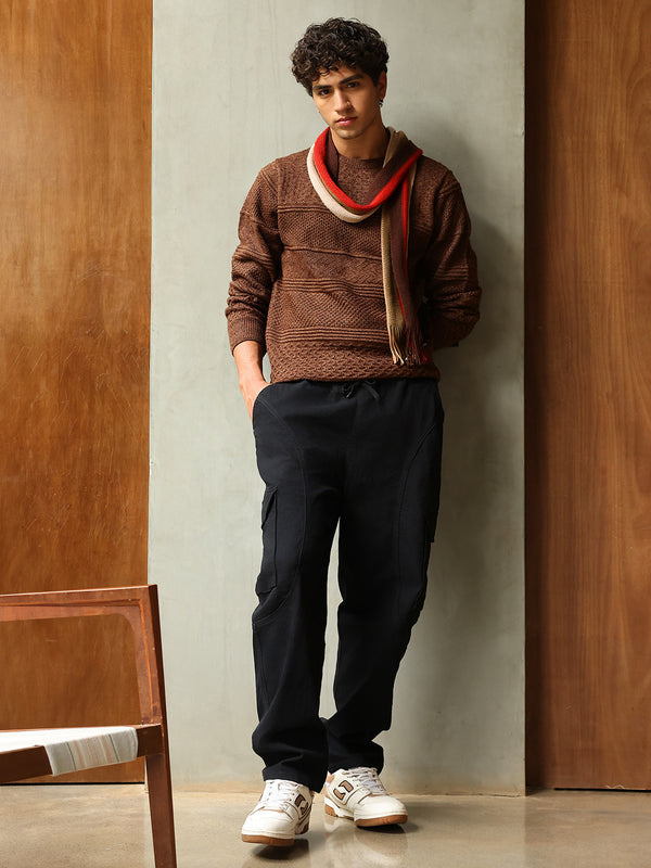 Textured-Knit Pullover Sweater