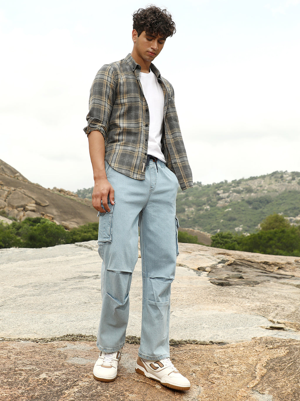 Straight-Leg Parachute Denim Jeans