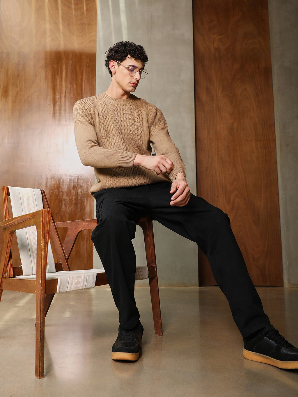 Hive-Knit Pullover Sweater