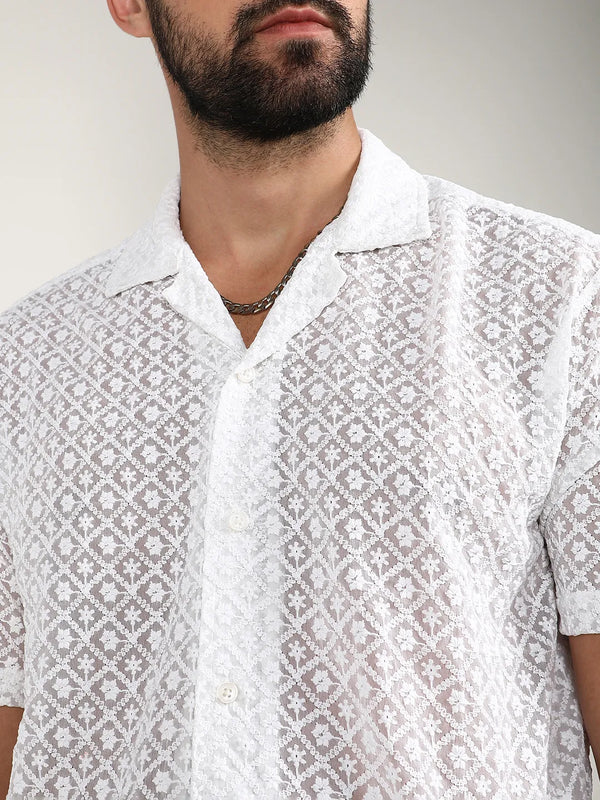 Floral Embroidered Shirt