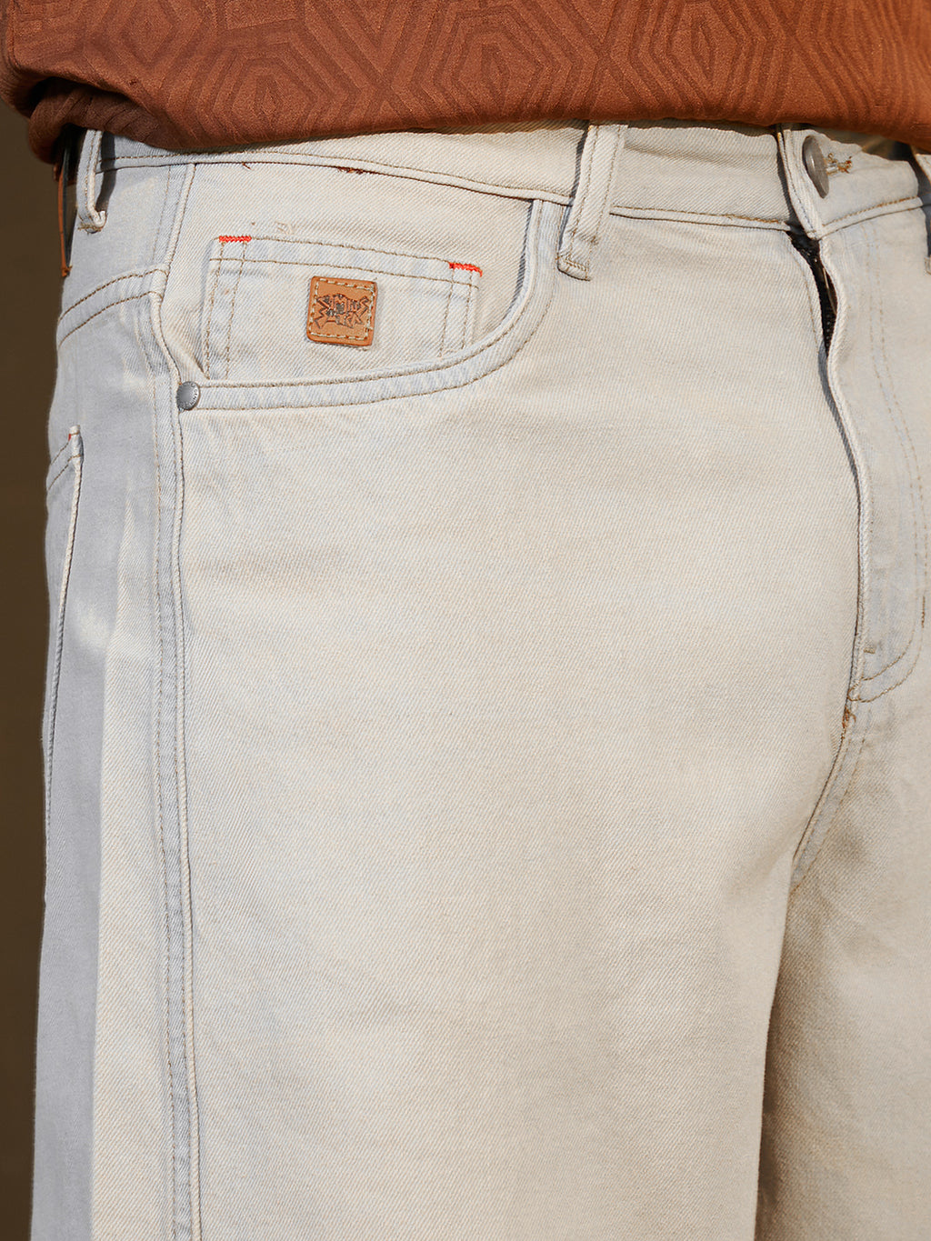 Light-Wash Carrot-Fit Denim Jeans