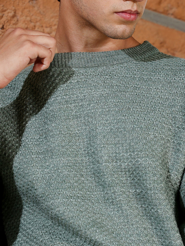 Textured Knit Pullover Sweater