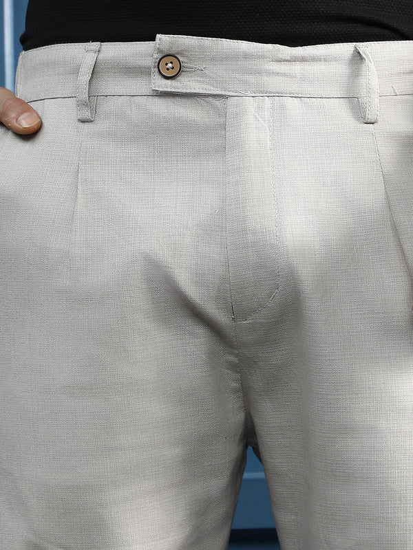 Pleated Slim-Tailored Trousers