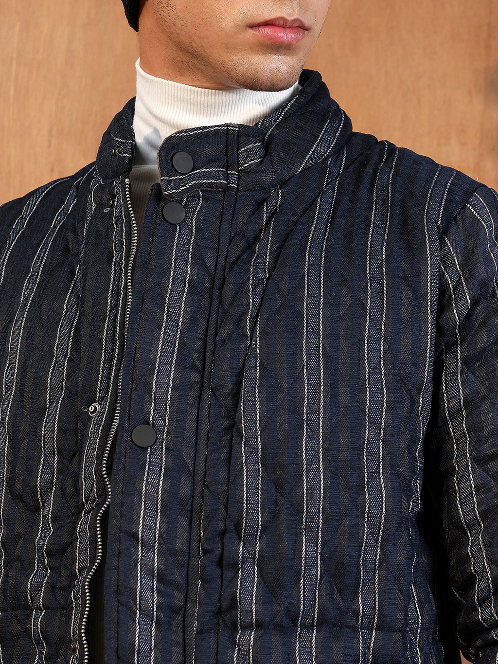 Fleece Block Denim Jacket