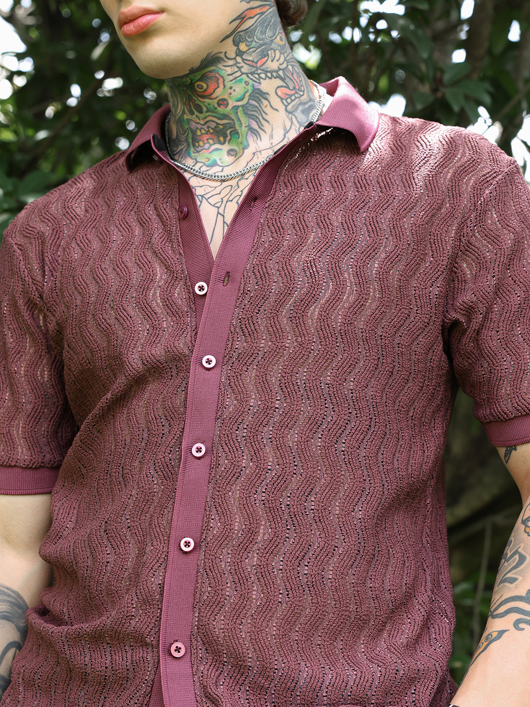 Swirl-Knit Polo Shirt