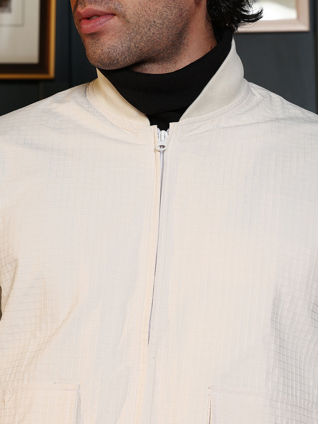 Zip-Front Knit Jacket