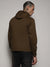Brown Half-Zip Utility Jacket With Contrast Drawstring
