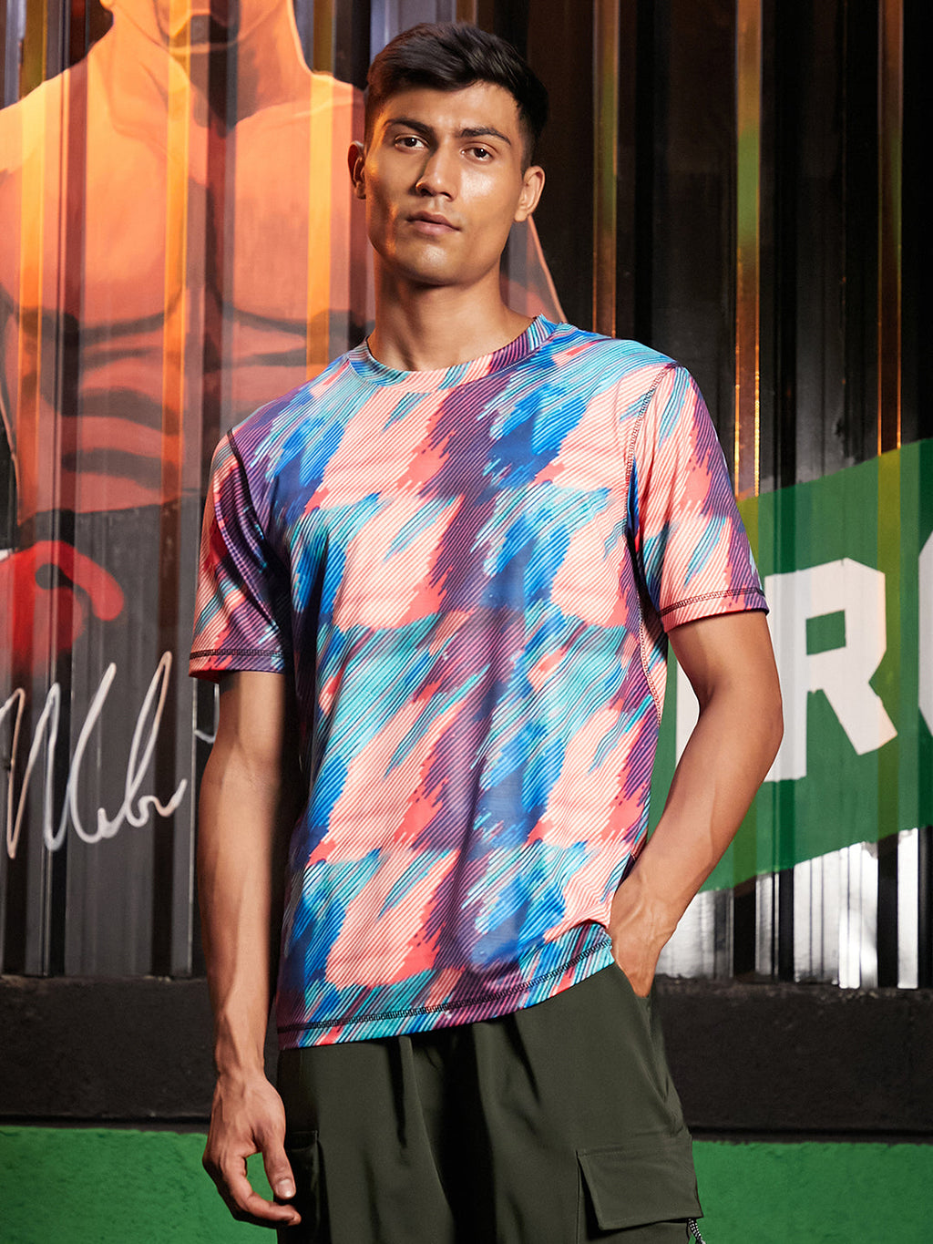 Vertical Abstract Activewear T-Shirt