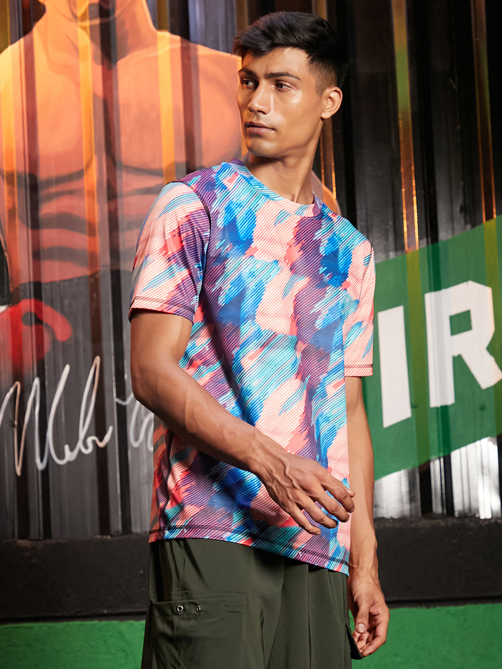 Vertical Abstract Activewear T-Shirt