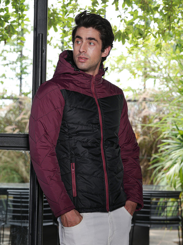Block-Graph Quilted Puffer Jacket