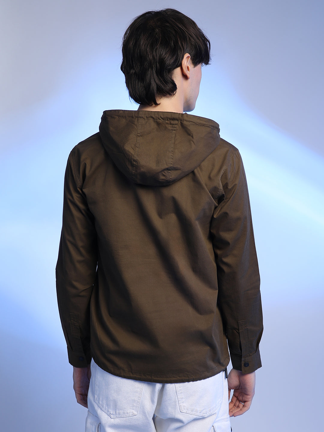 Half-Zip Utility Jacket With Contrast Drawstring