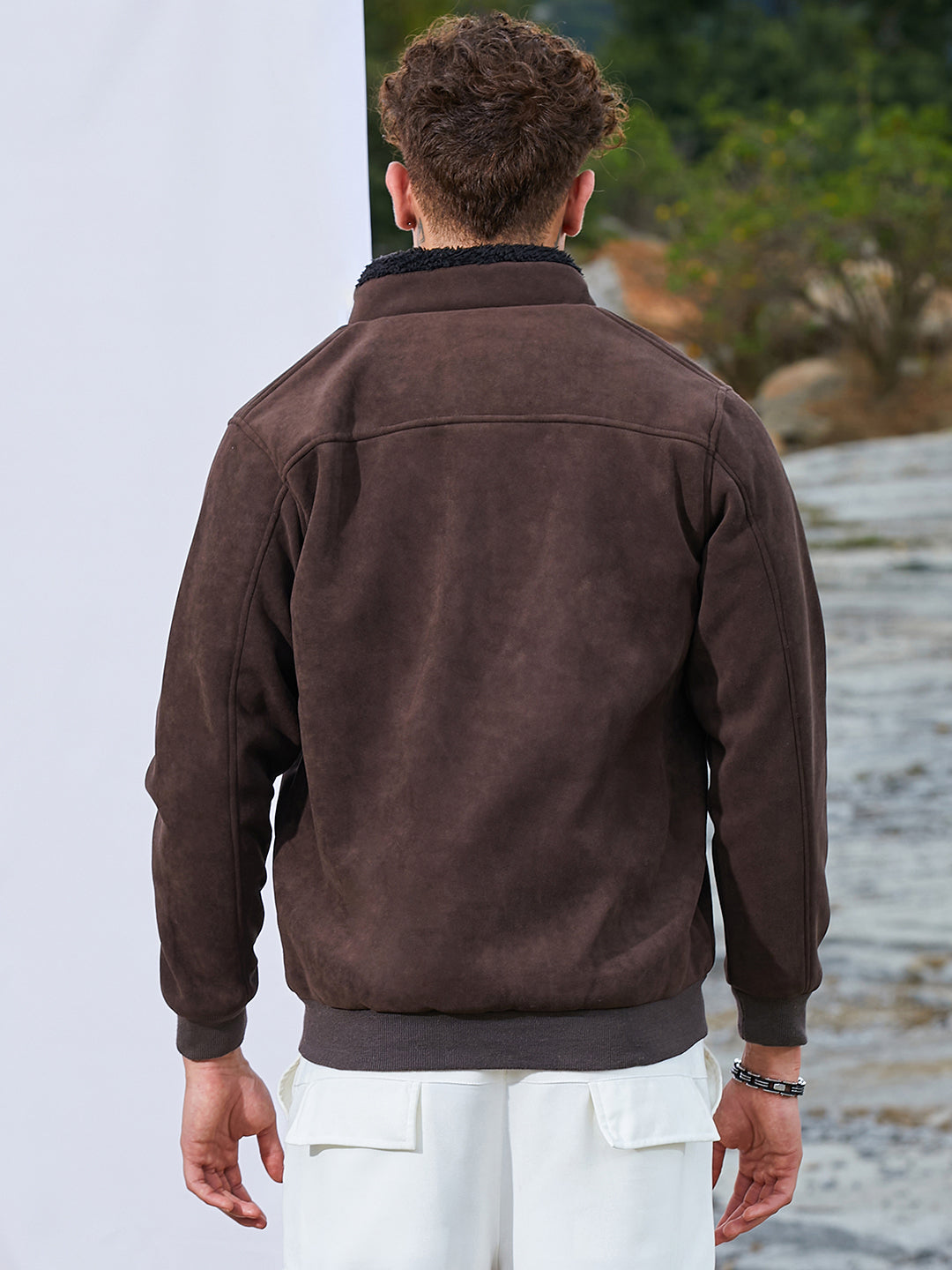 Zip-Front Jacket With Fleece Detail