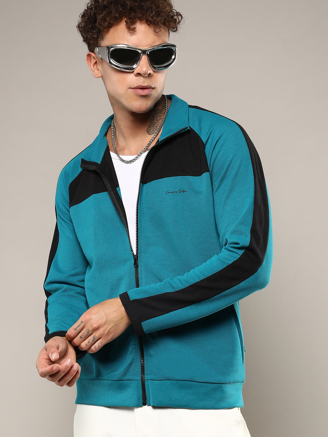 Zip-Front Jacket With Contrast Detail