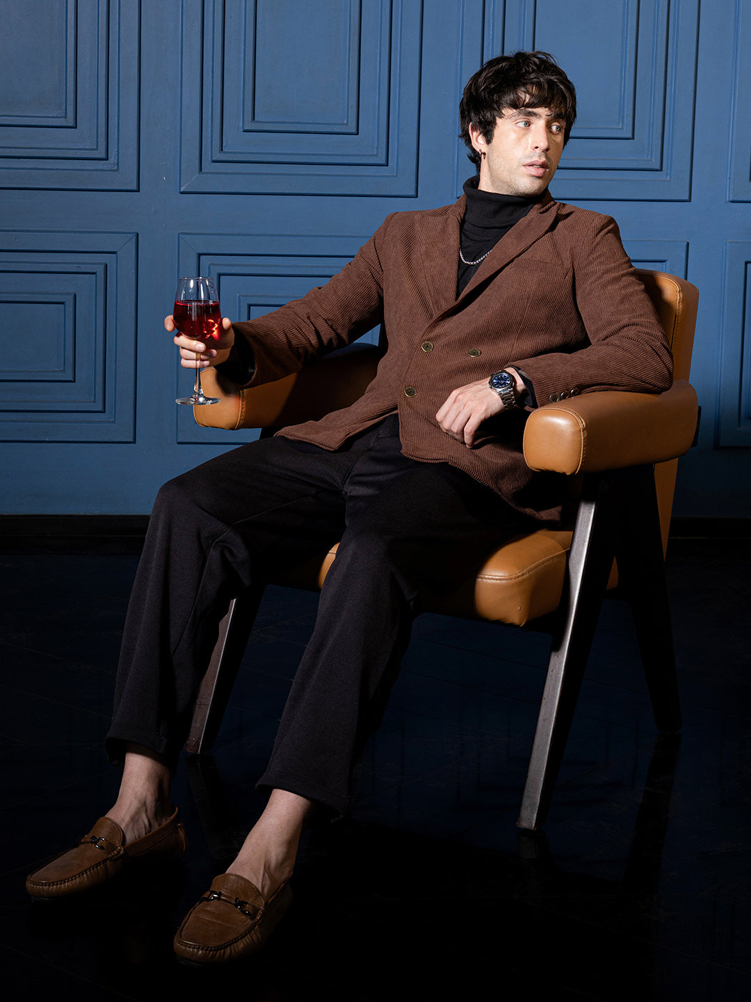 Double-Breasted Corduroy Blazer