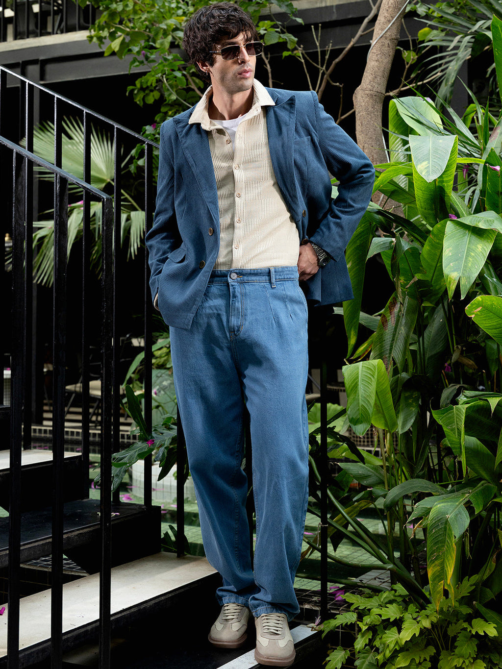 Double-Breasted Corduroy Blazer