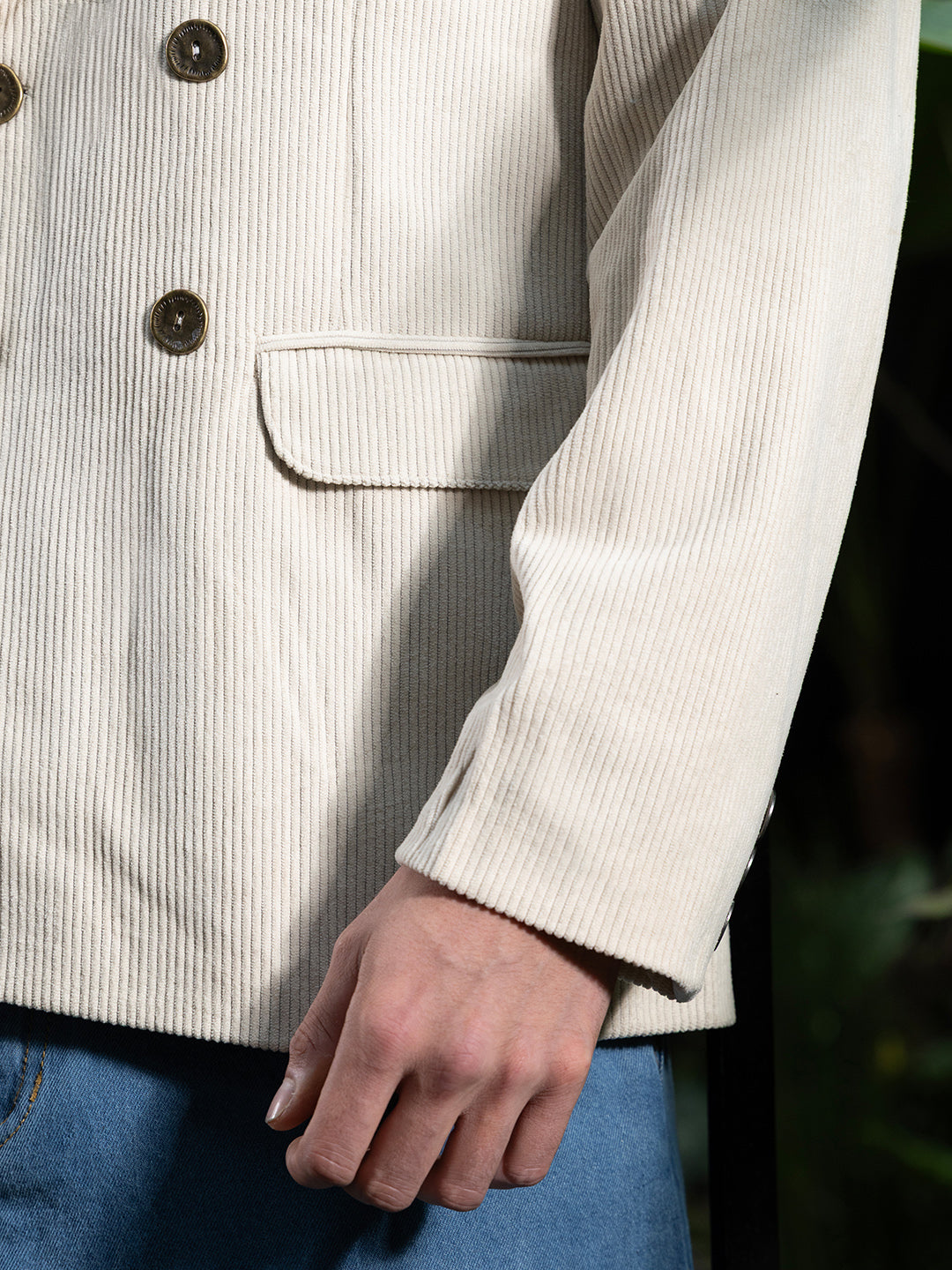 Double-Breasted Corduroy Blazer