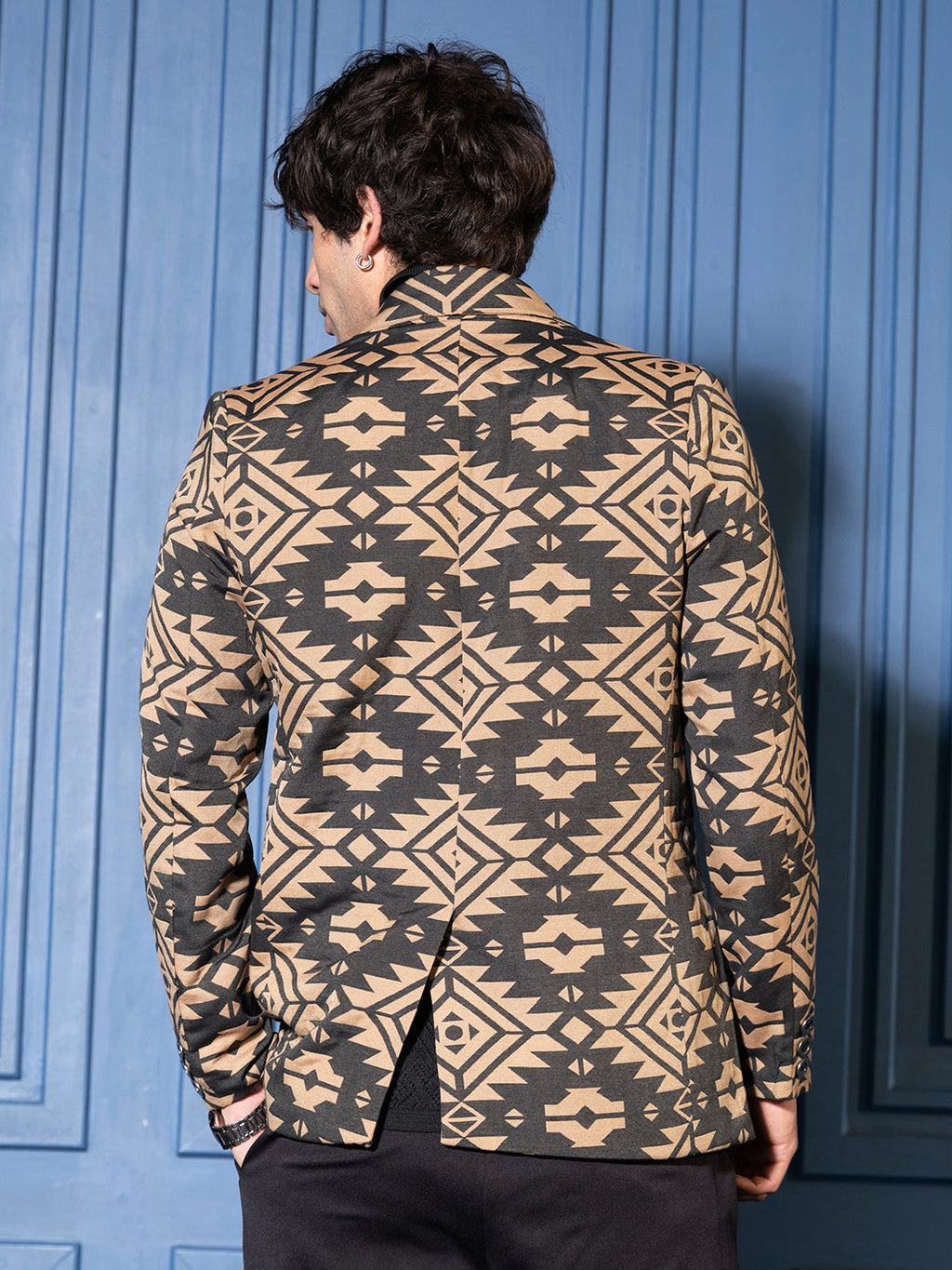 Tailored Aztec-Block Jacquard Blazer