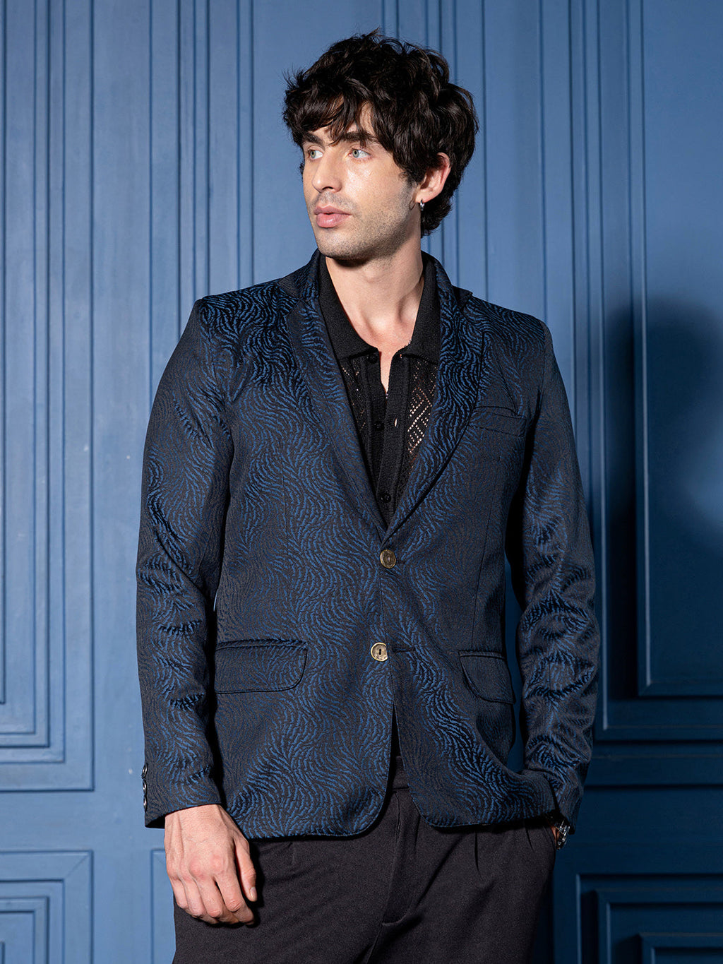 Tailored Streak Jacquard Blazer