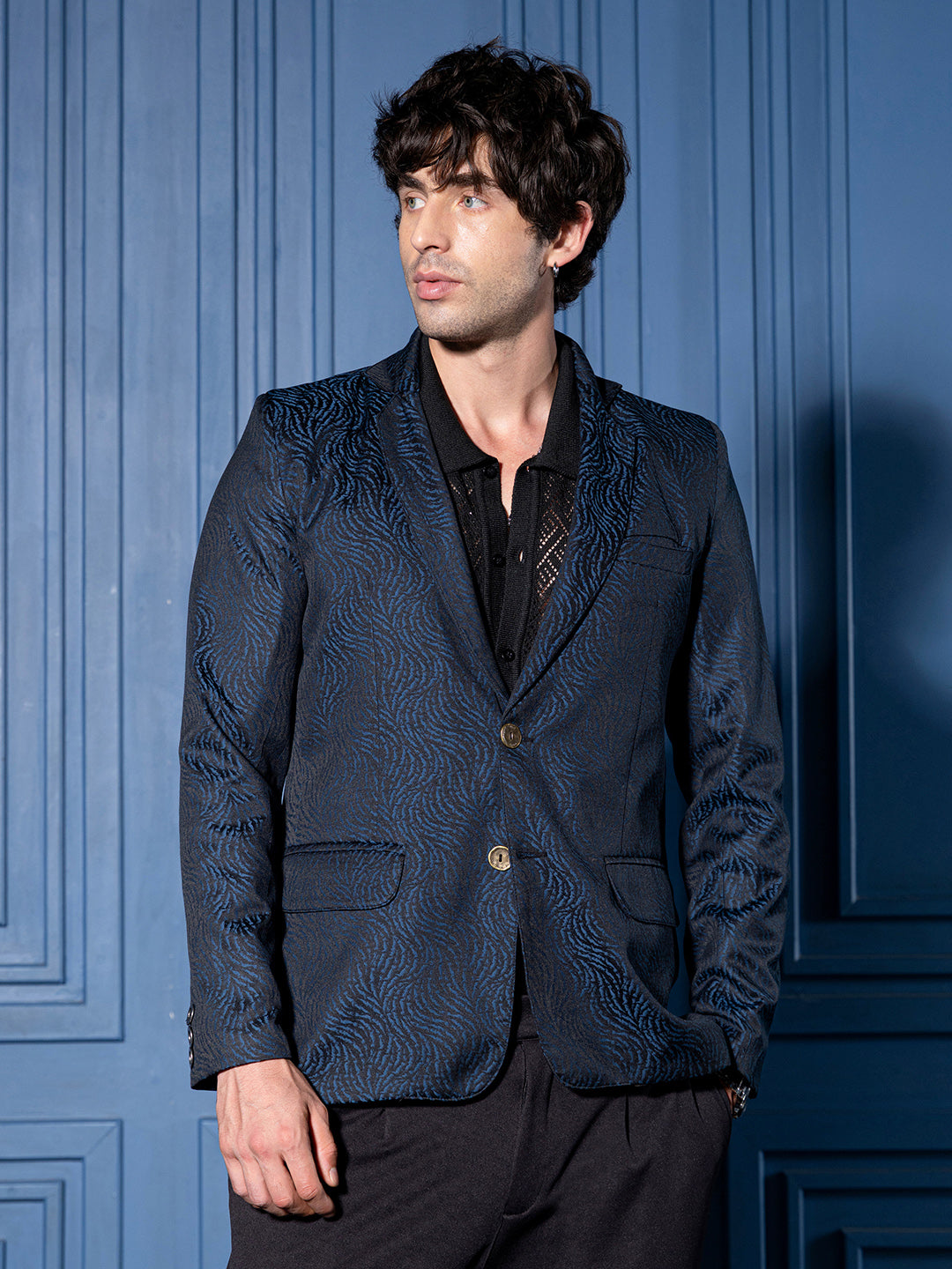 Tailored Streak Jacquard Blazer