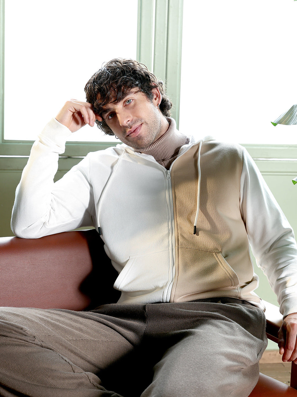 Duo-Tone Zip-Front Hoodie