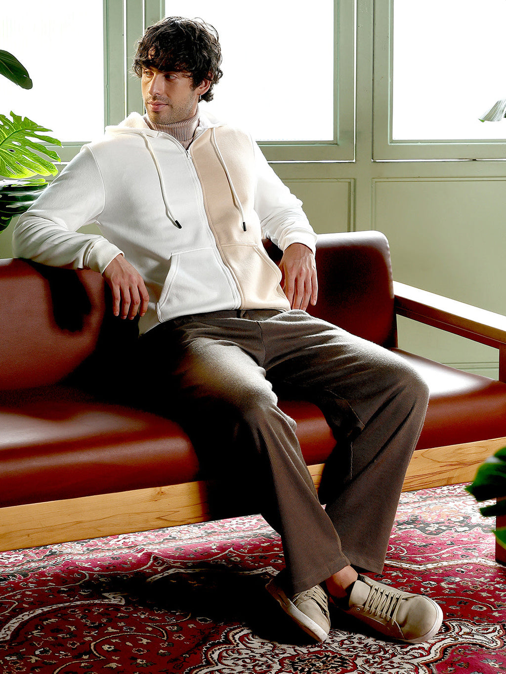 Duo-Tone Zip-Front Hoodie