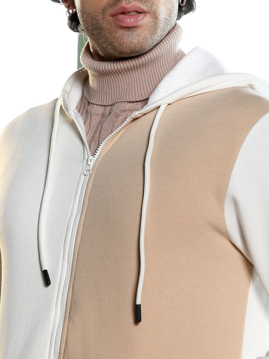Duo-Tone Zip-Front Hoodie
