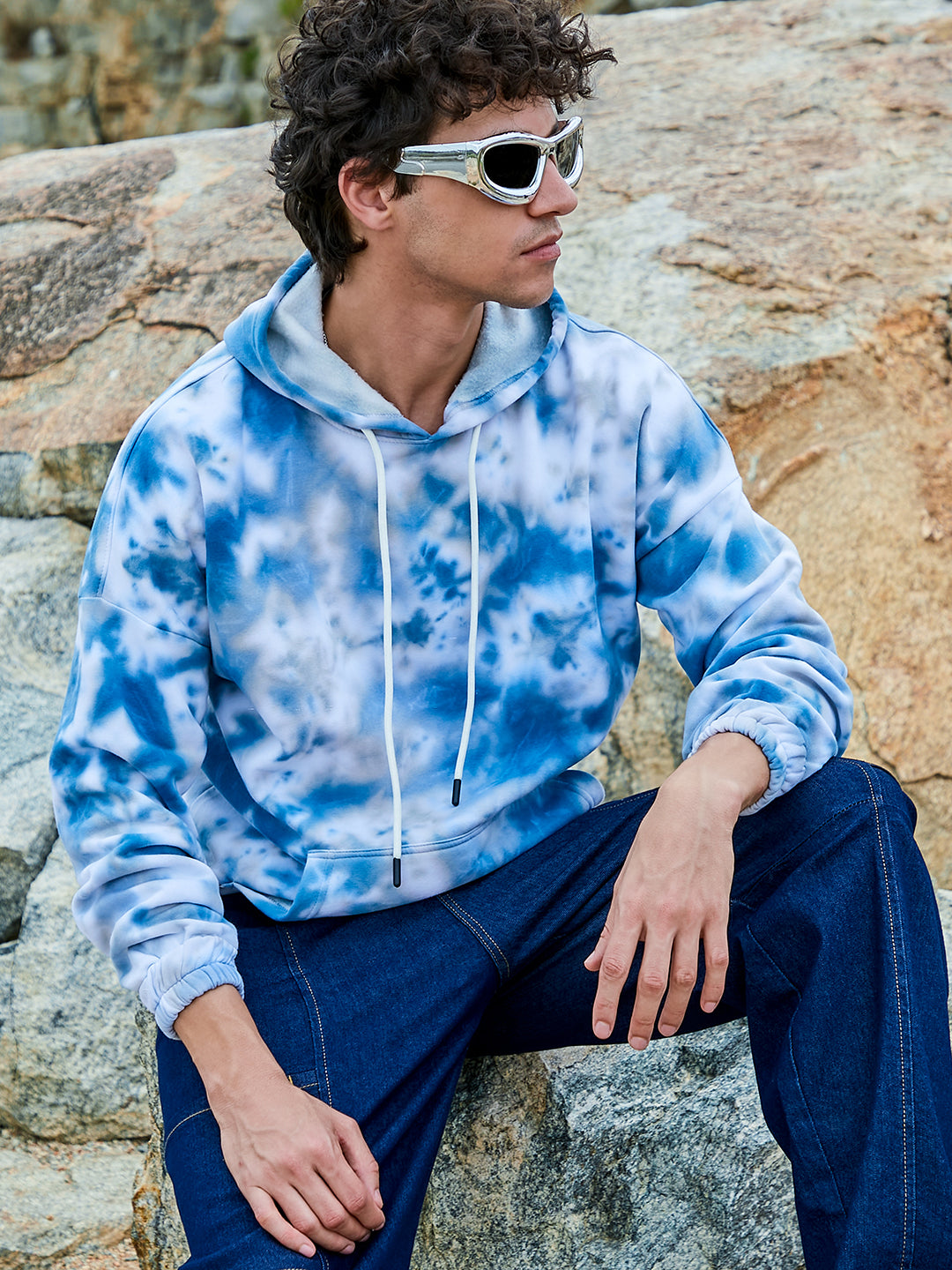 Tie-Dye Oversized Hoodie With Kangaroo Pocket