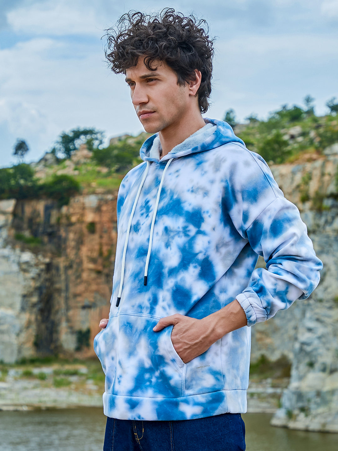 Tie-Dye Oversized Hoodie With Kangaroo Pocket