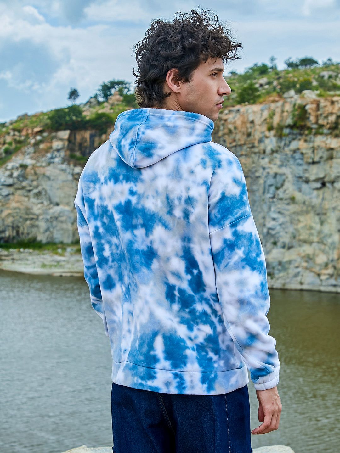 Tie-Dye Oversized Hoodie With Kangaroo Pocket