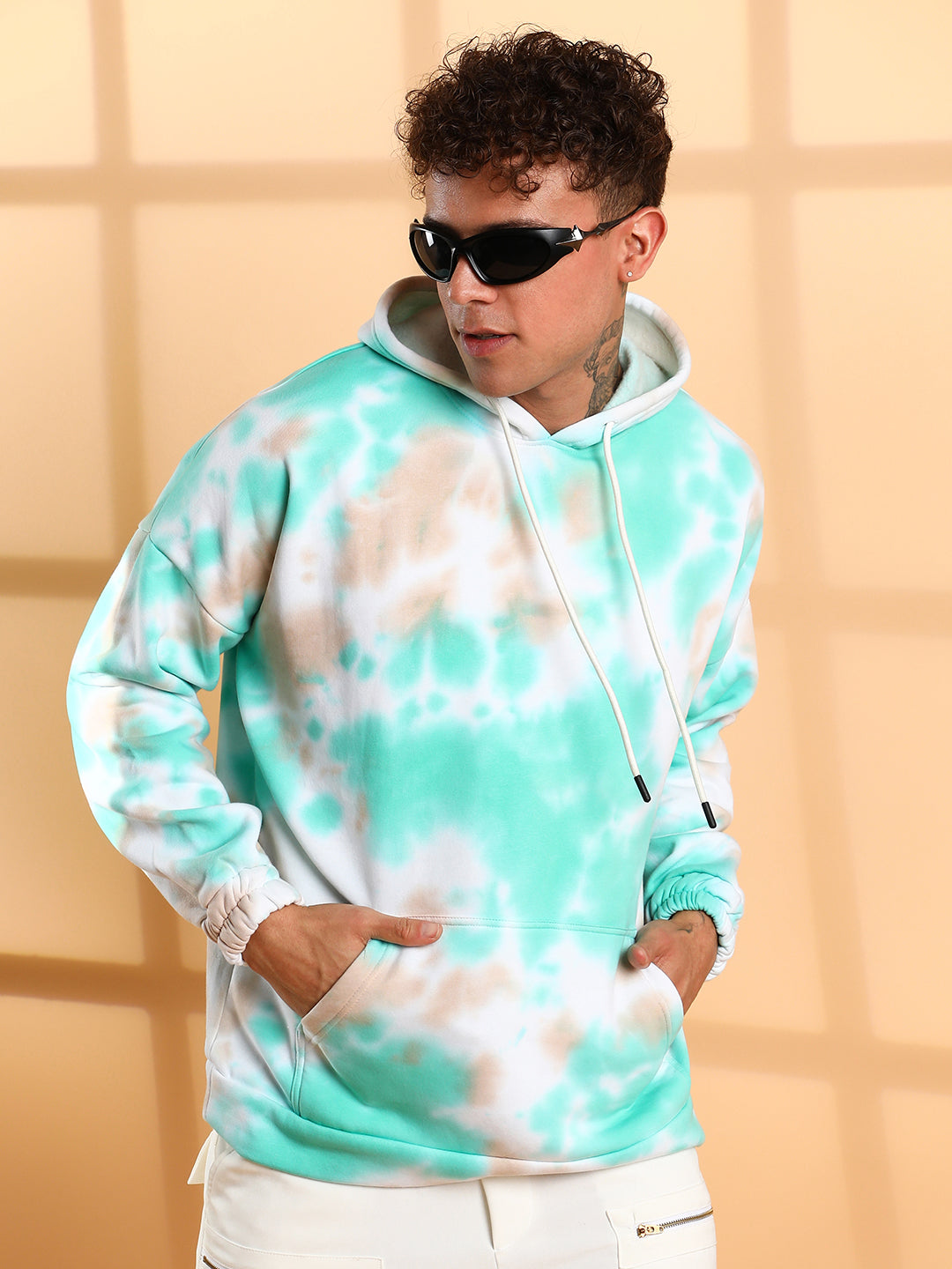 Tie-Dye Oversized Hoodie With Kangaroo Pocket