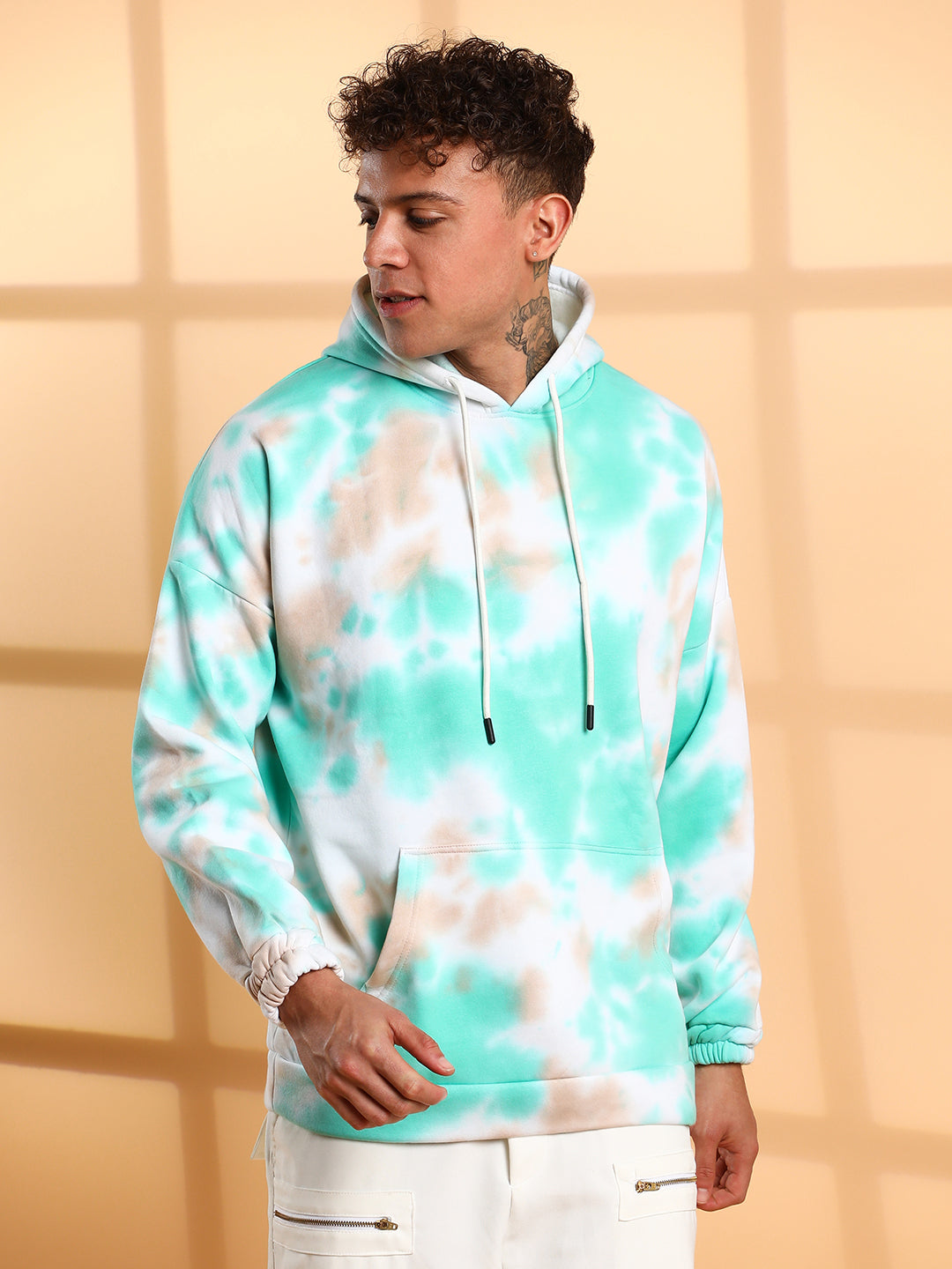 Tie-Dye Oversized Hoodie With Kangaroo Pocket