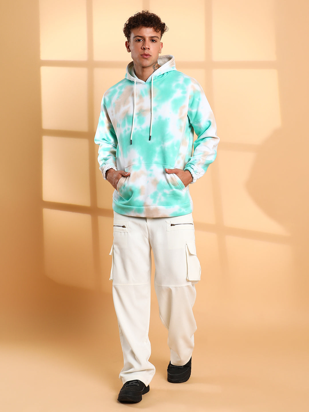 Tie-Dye Oversized Hoodie With Kangaroo Pocket