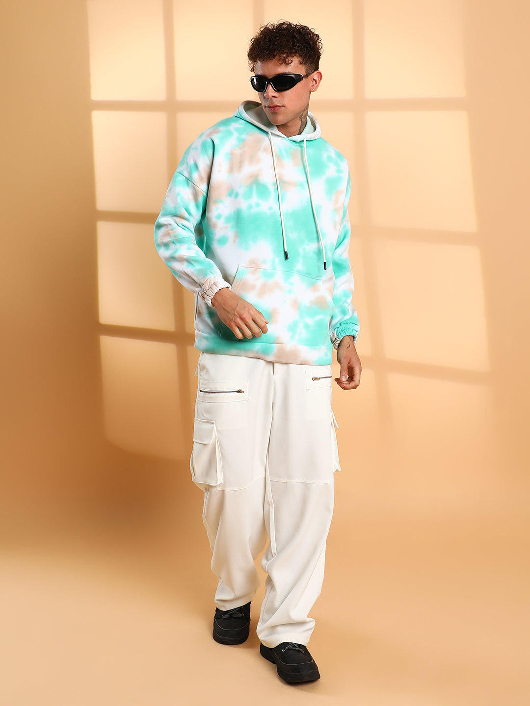 Tie-Dye Oversized Hoodie With Kangaroo Pocket