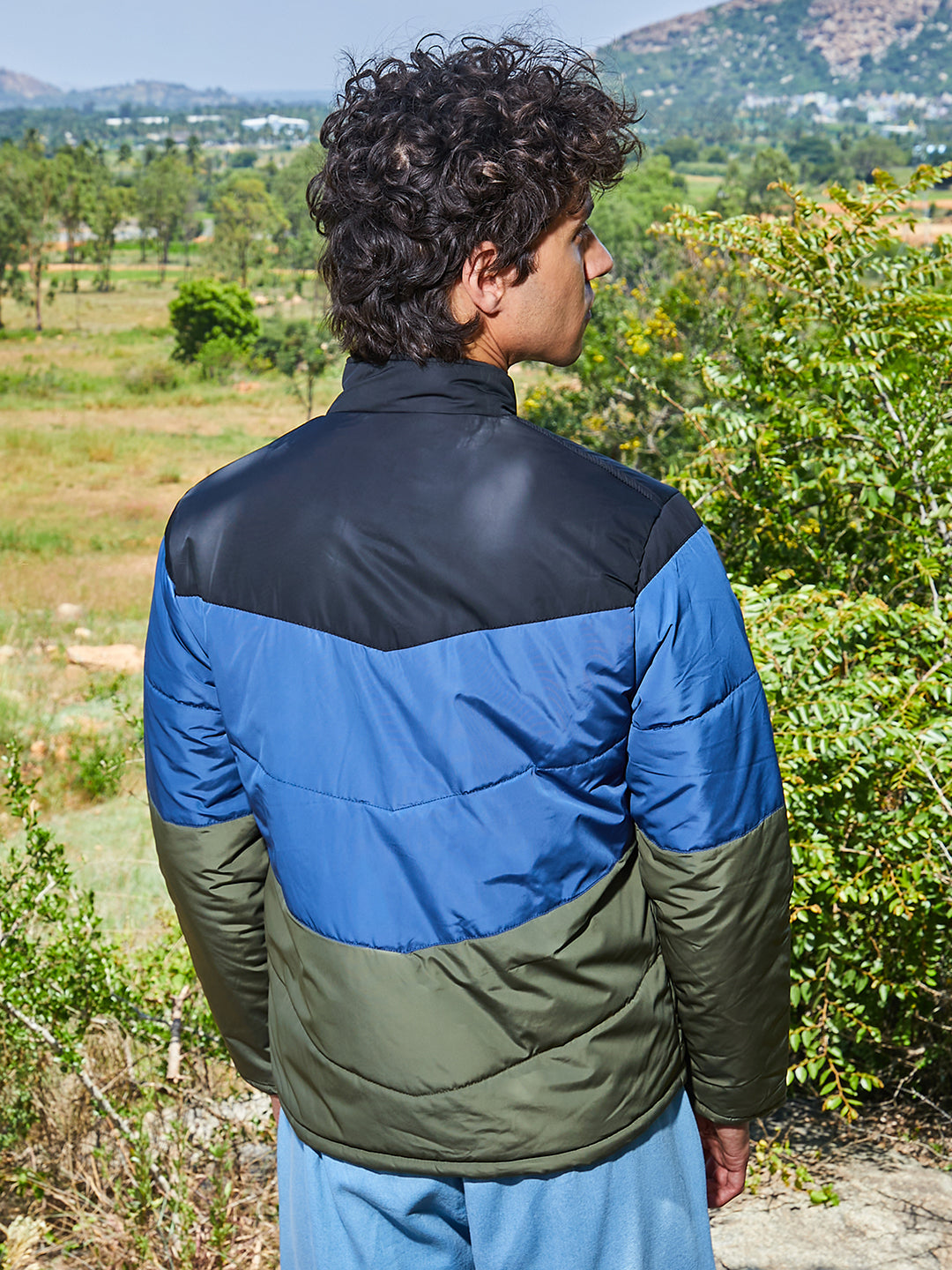 Contrast Panel Puffer Jacket