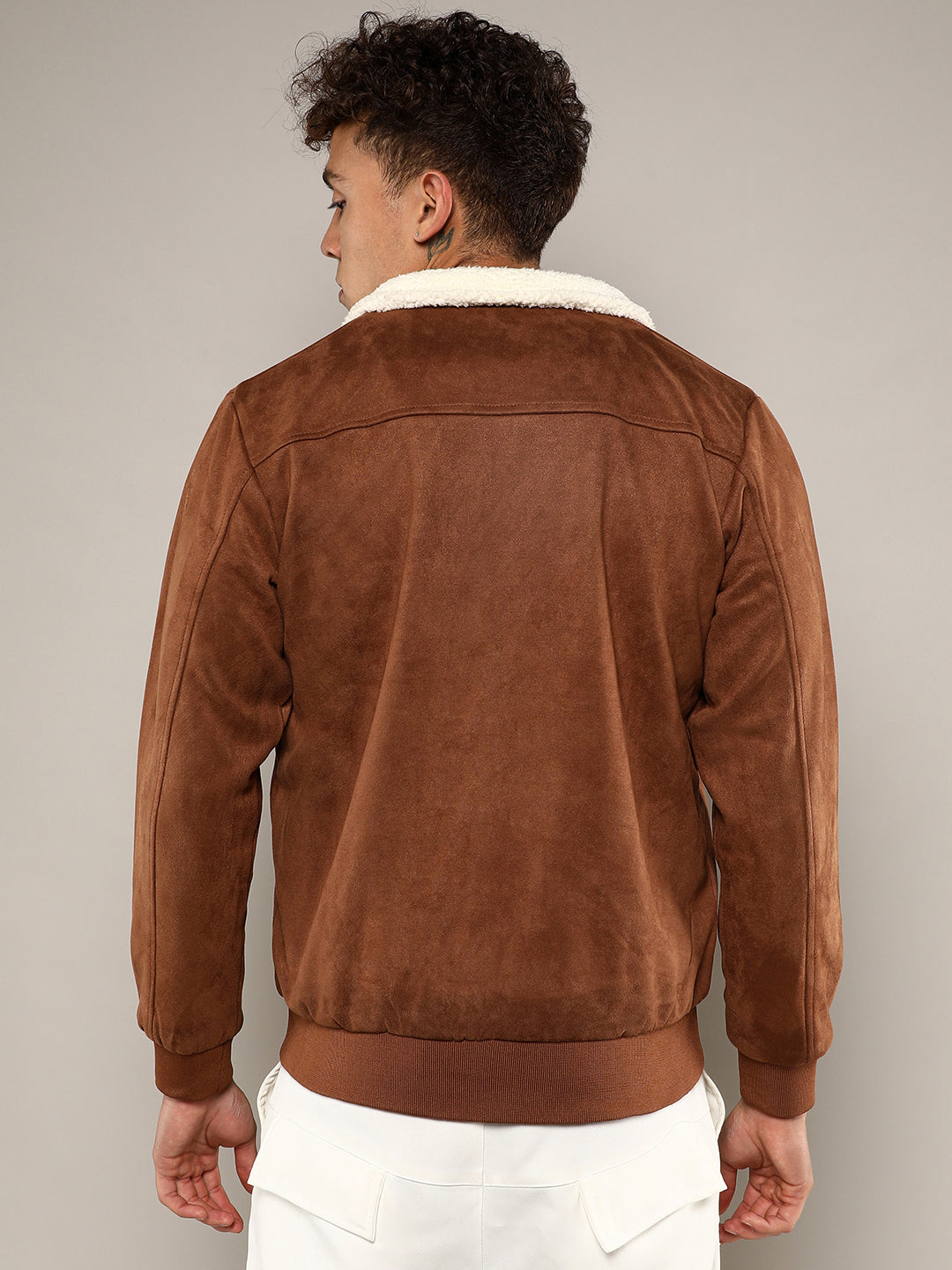 Zip-Front Jacket With Fleece Detail