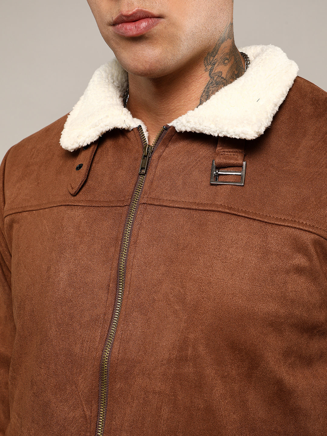 Zip-Front Jacket With Fleece Detail