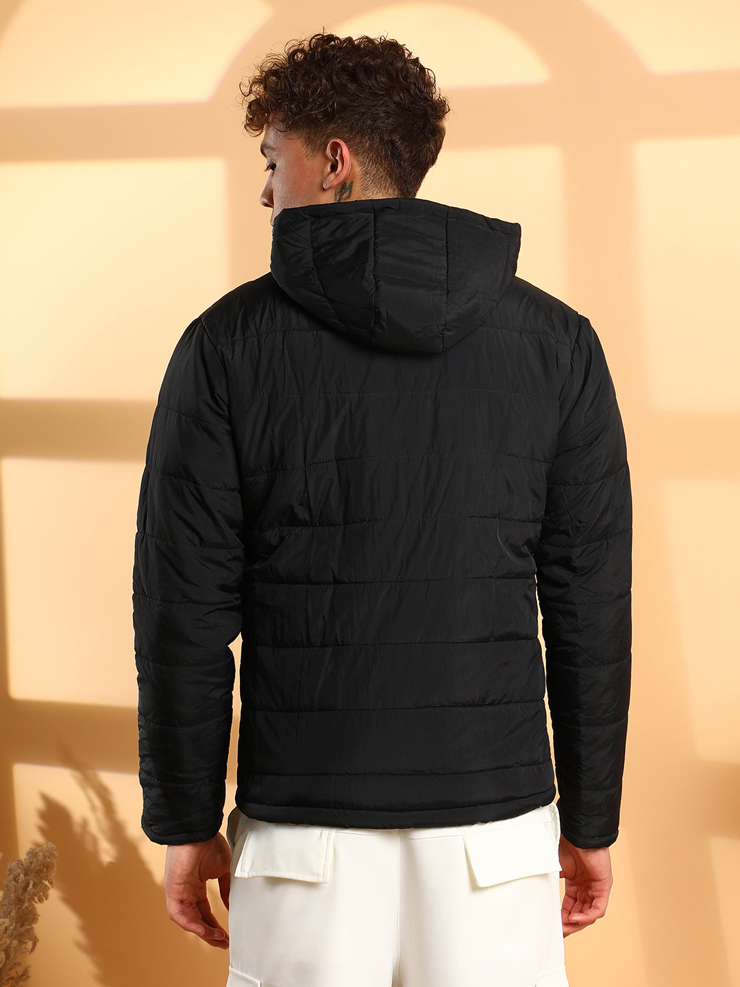 Puffer Jacket With Contrast Zipper