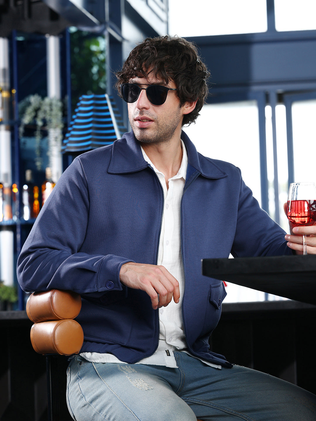 Zip-Front Knit Jacket