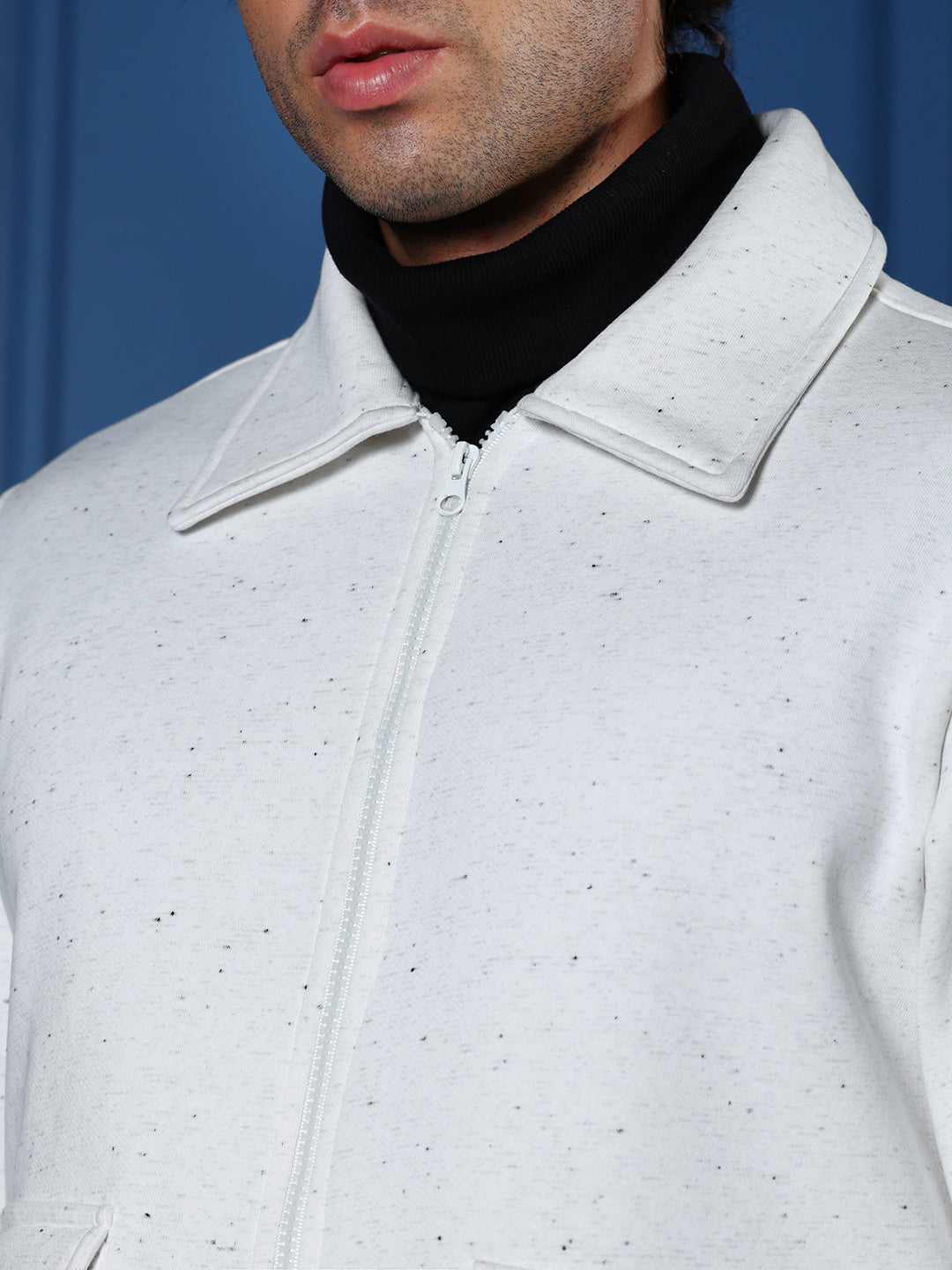 Zip-Front Knit Jacket