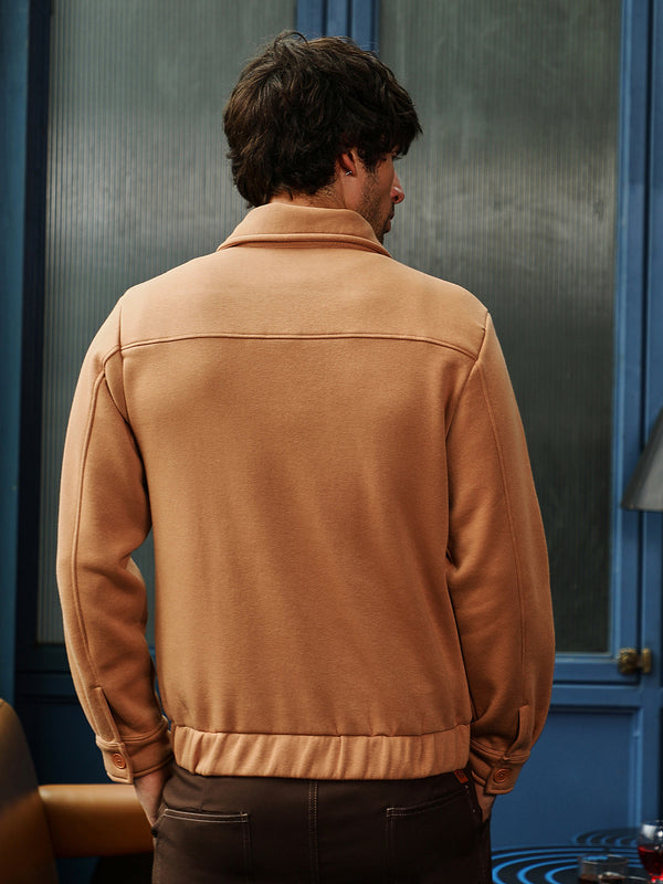 Zip-Front Knit Jacket