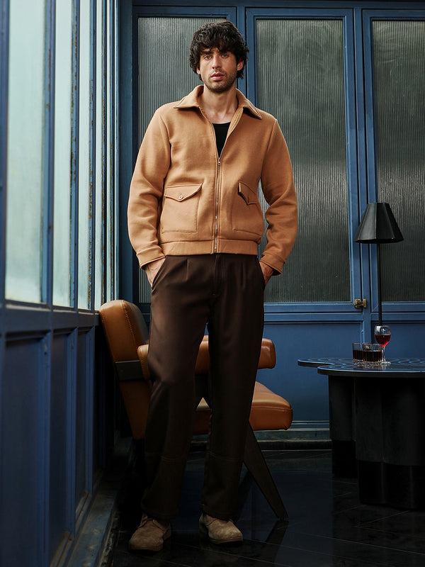 Zip-Front Knit Jacket