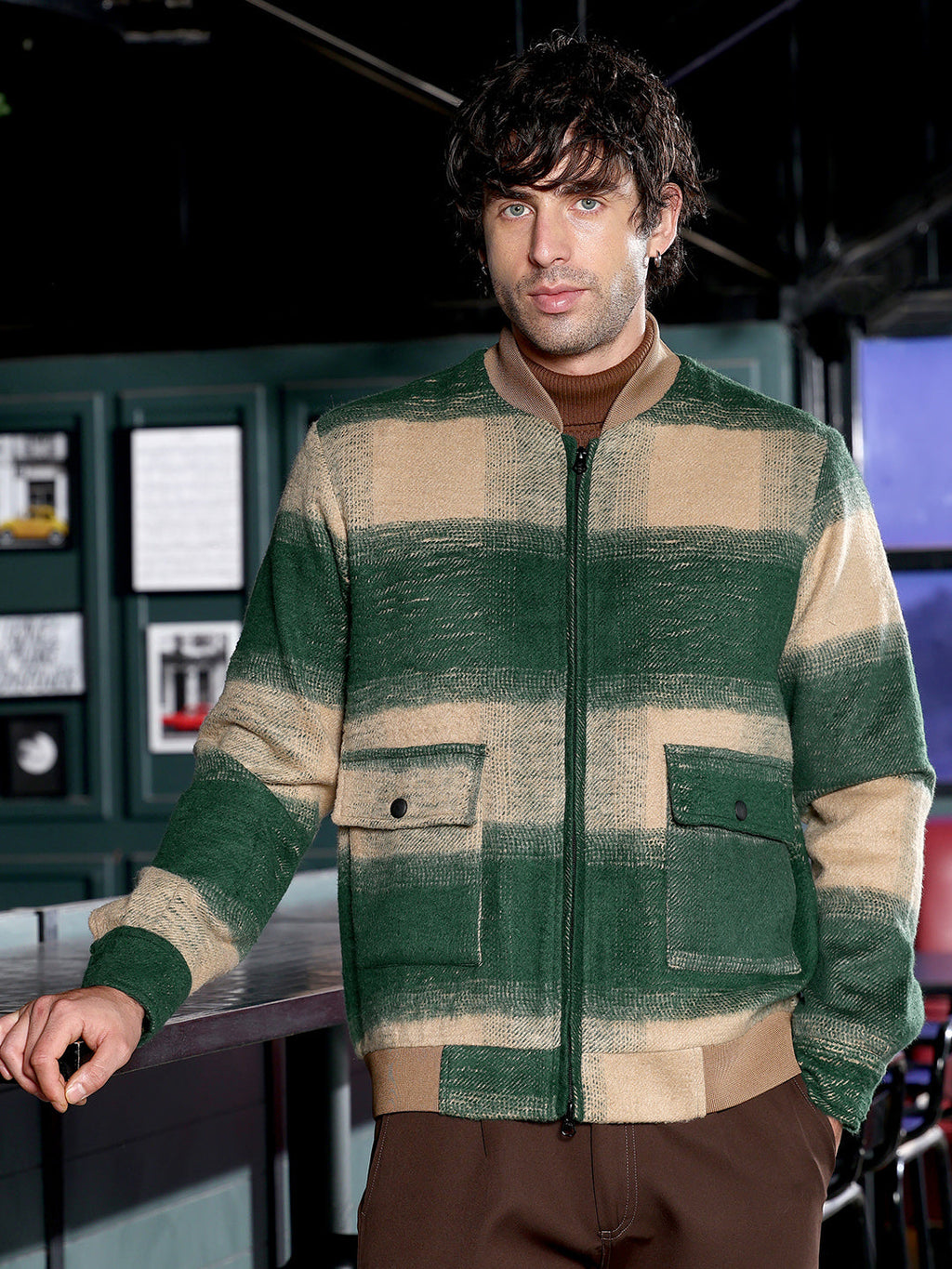 Zip-Front Buffalo Bomber Jacket