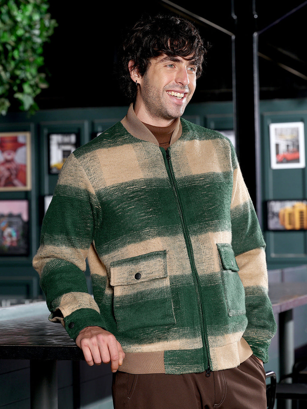 Zip-Front Buffalo Bomber Jacket