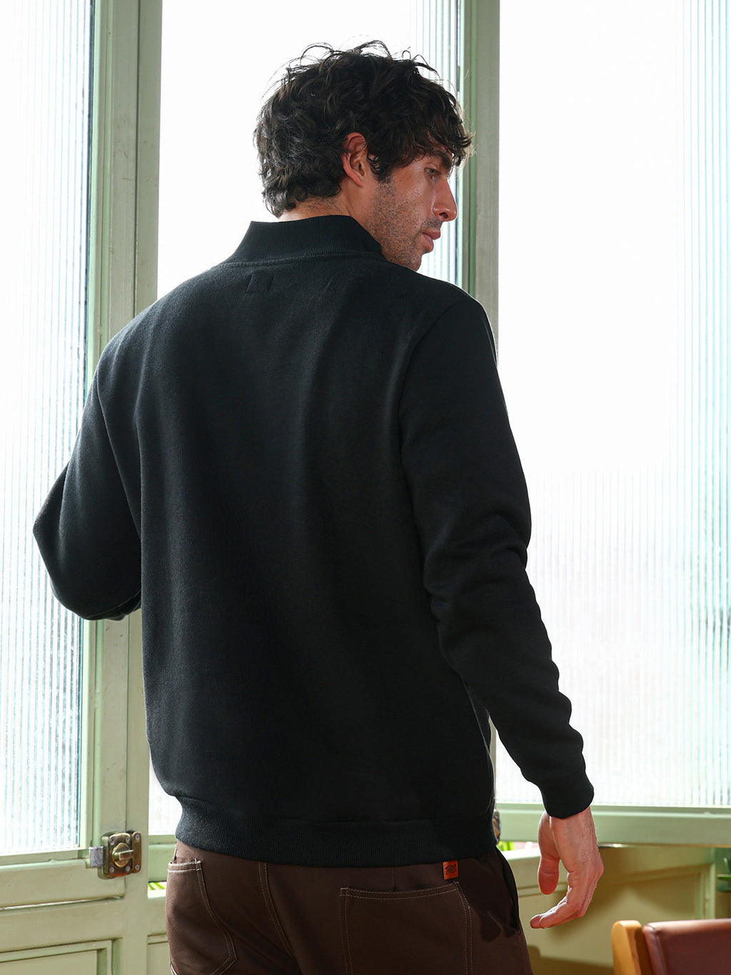 Panel-Stitch Knit Sweatshirt