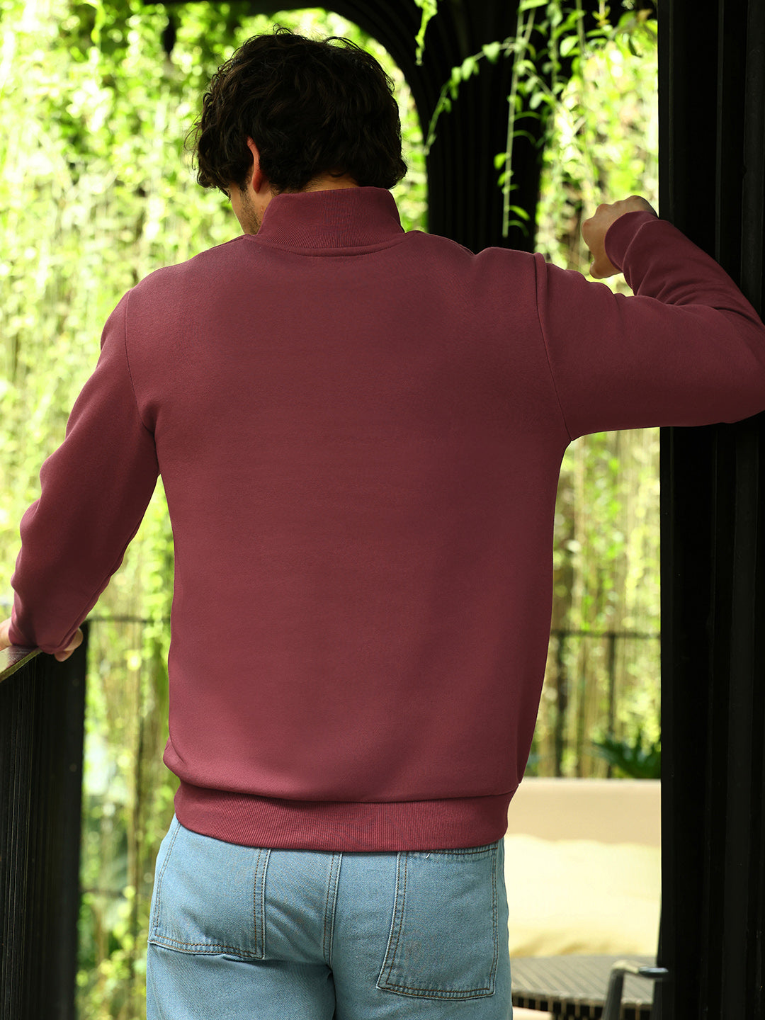 Panel-Stitch Knit Sweatshirt