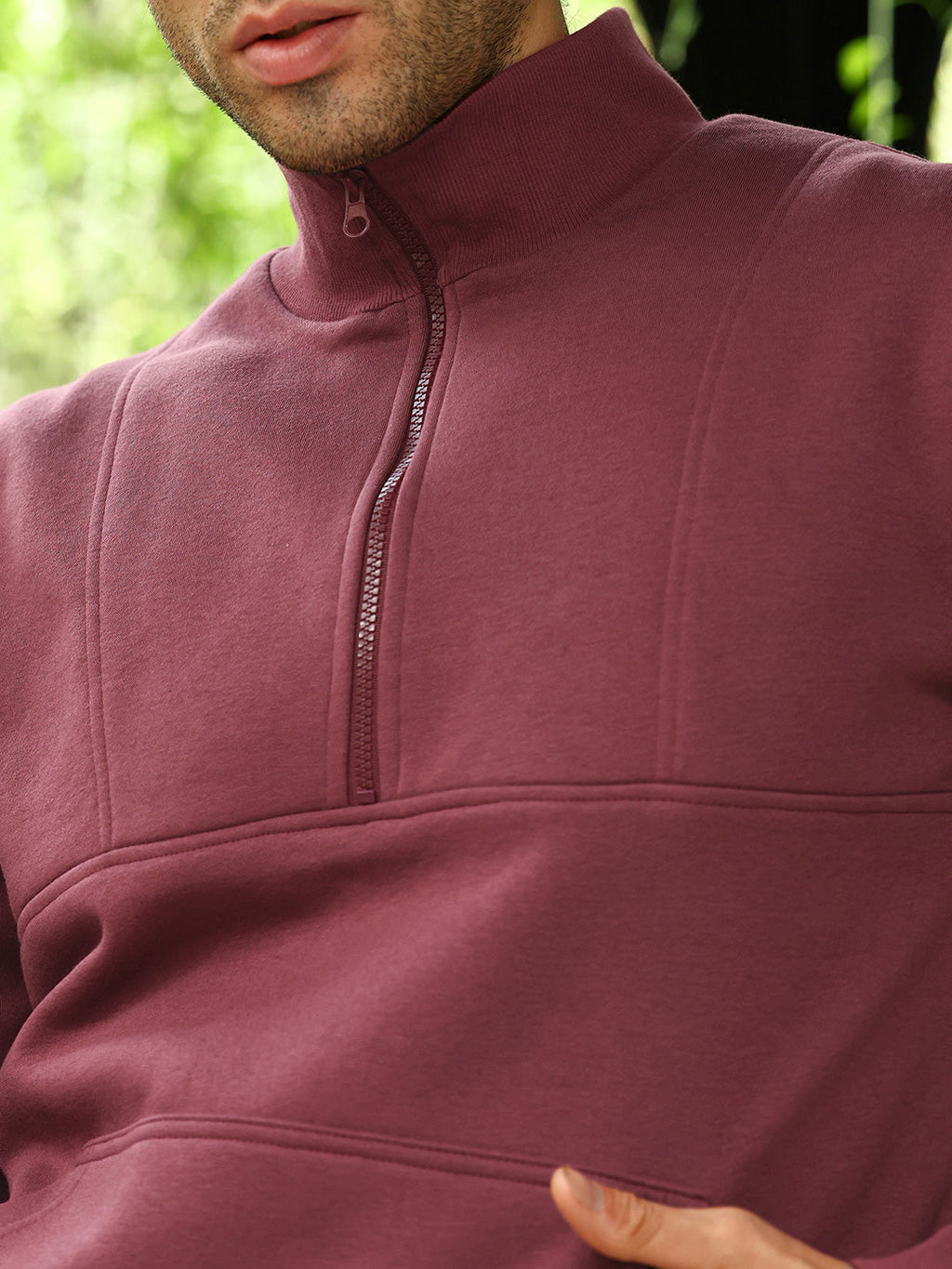 Panel-Stitch Knit Sweatshirt