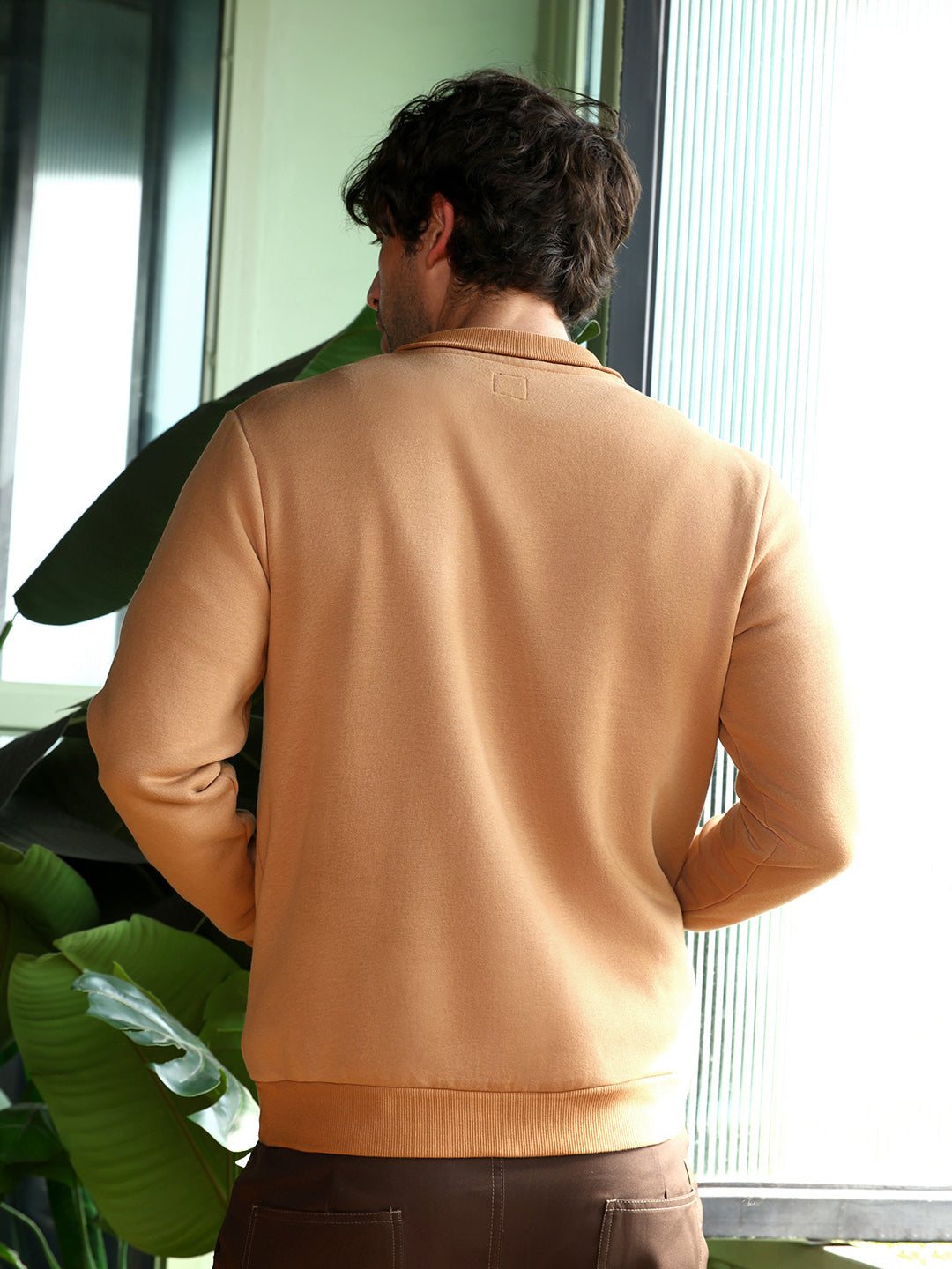 Panel-Stitch Knit Sweatshirt