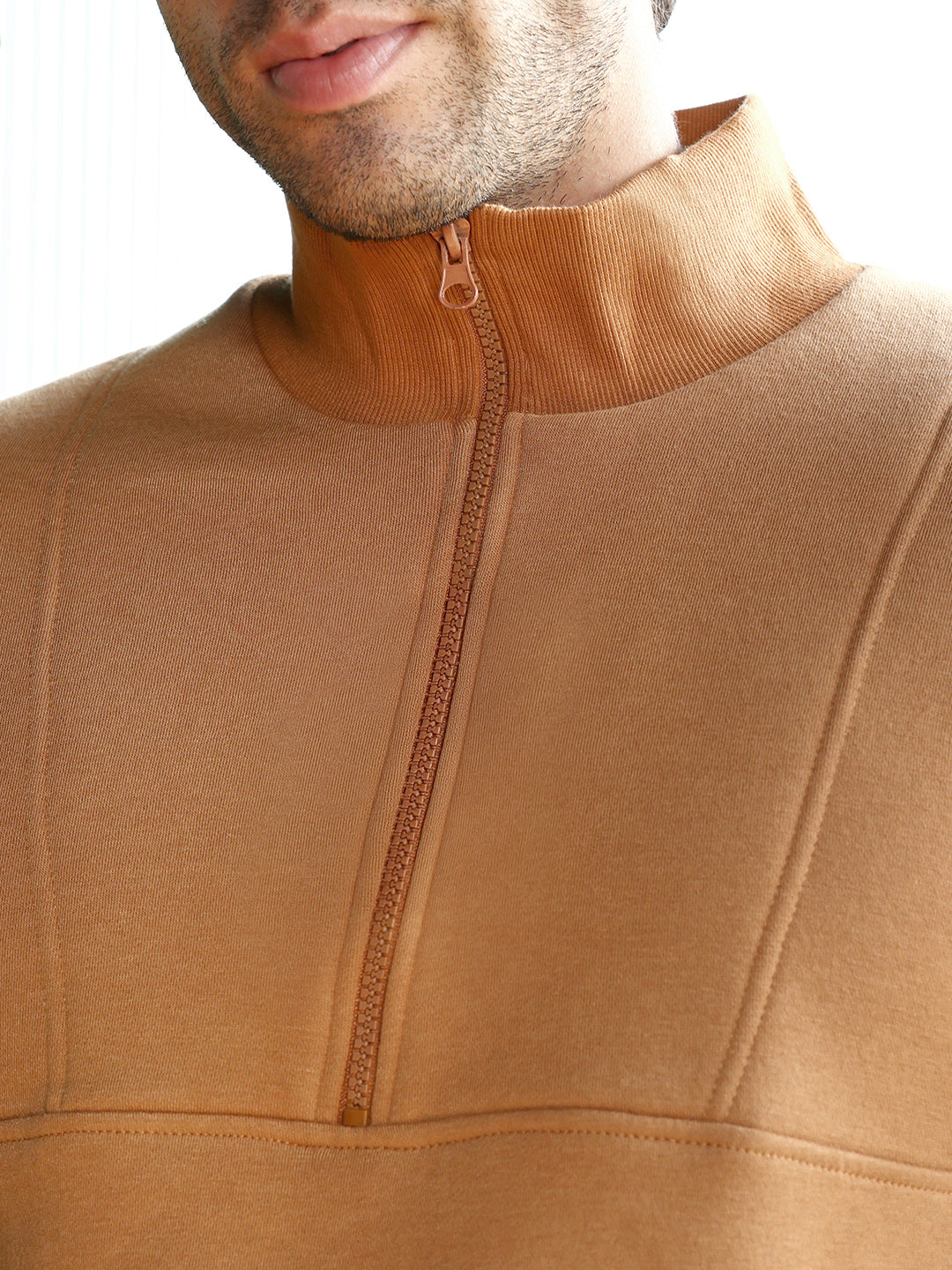 Panel-Stitch Knit Sweatshirt