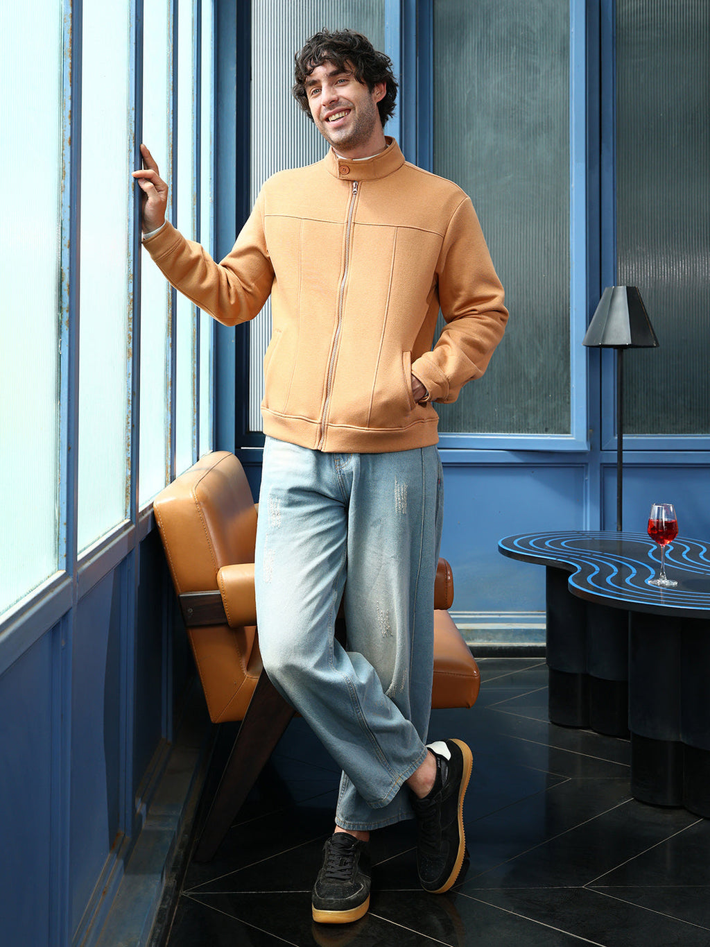 Panel-Stitch Knit Jacket