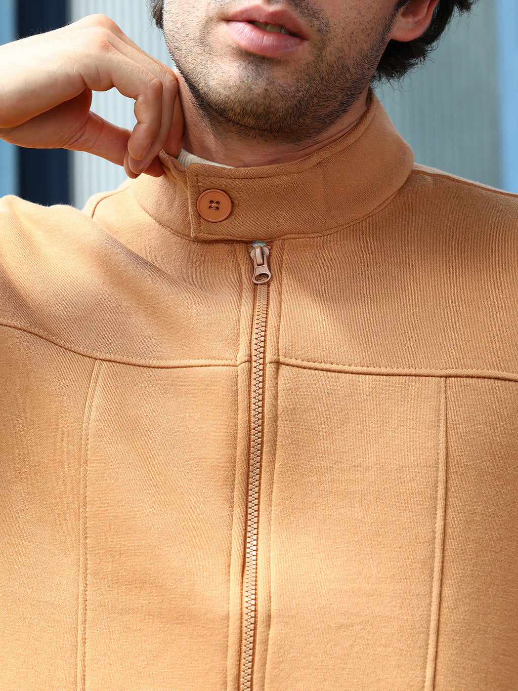 Panel-Stitch Knit Jacket